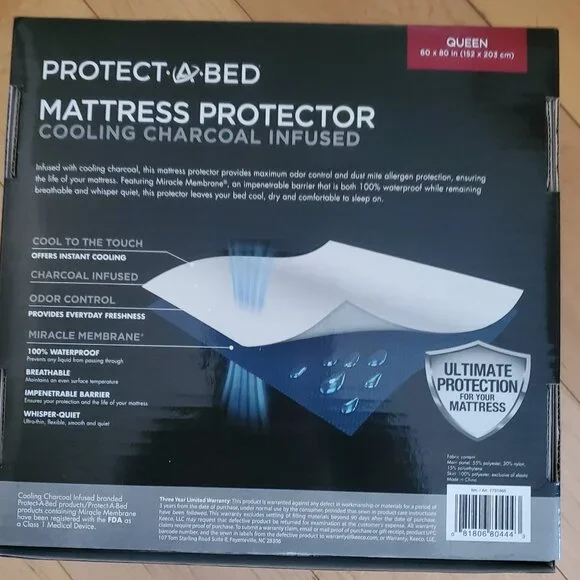 Protect A Bed Mattress Protector Cooling Charcoal Infused Queen Size